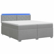 Boxspring bed met matras LED 200x200 cm lichtgrijs