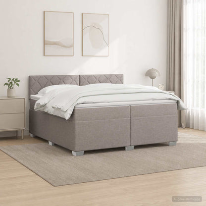 Boxspring Bed met Matras en LED Taupe 200 x 200 cm Stof
