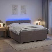 Boxspringbed 200x200 cm taupe LED