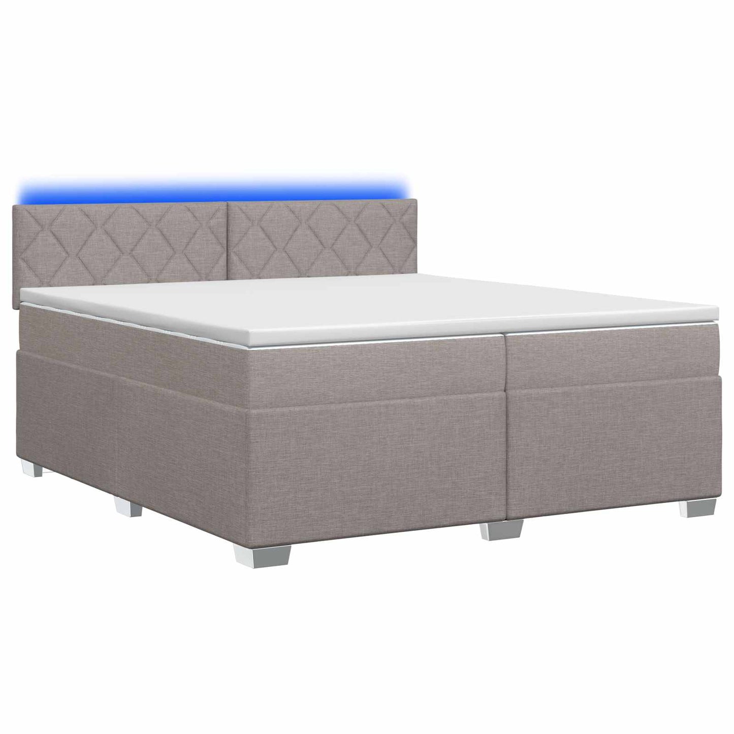 Boxspring Bed met Matras en LED Taupe 200 x 200 cm Stof