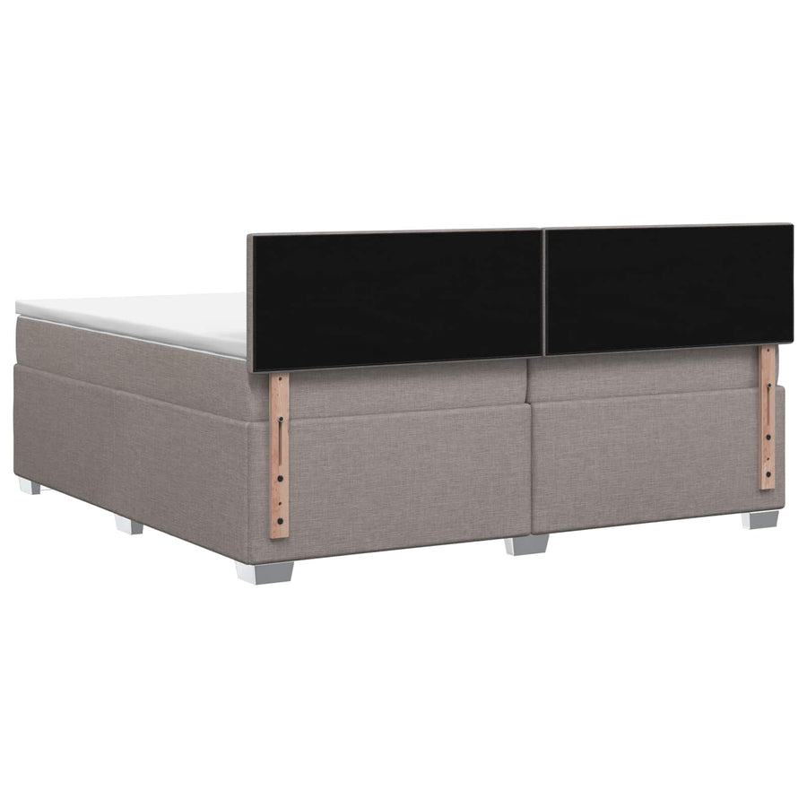 Boxspring Bed met Matras en LED Taupe 200 x 200 cm Stof