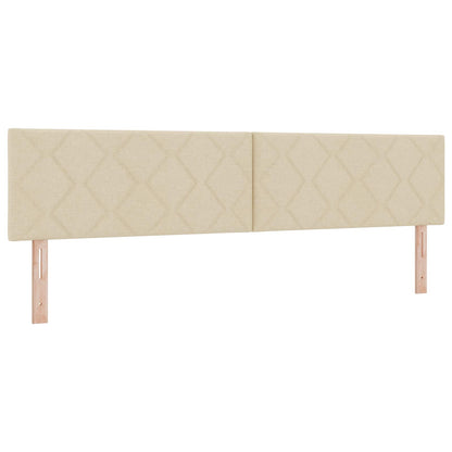 Boxspring Bed met Matras en LED Crèmekleurig 200 x 200 cm Stof