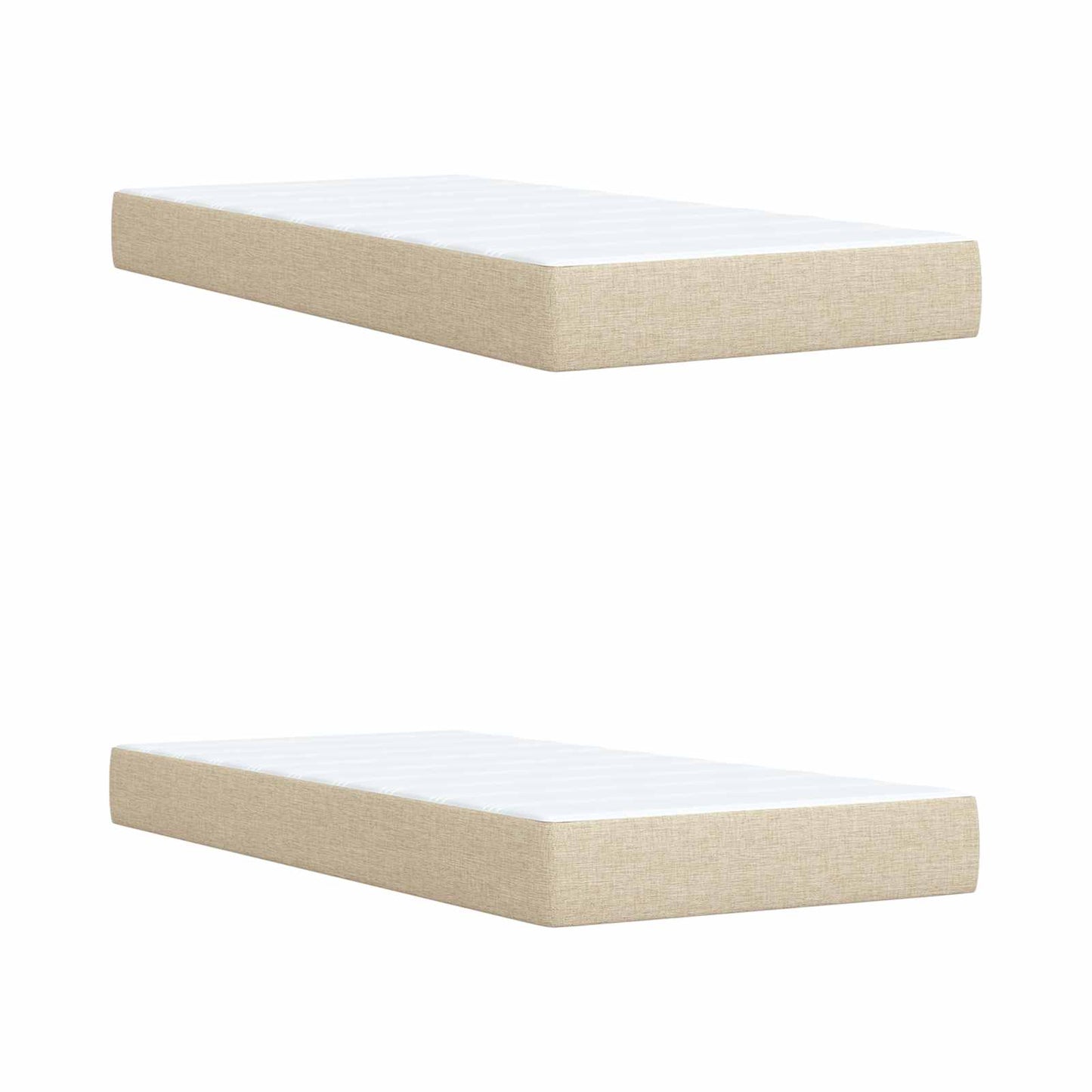 Boxspring Bed met Matras en LED Crèmekleurig 200 x 200 cm Stof