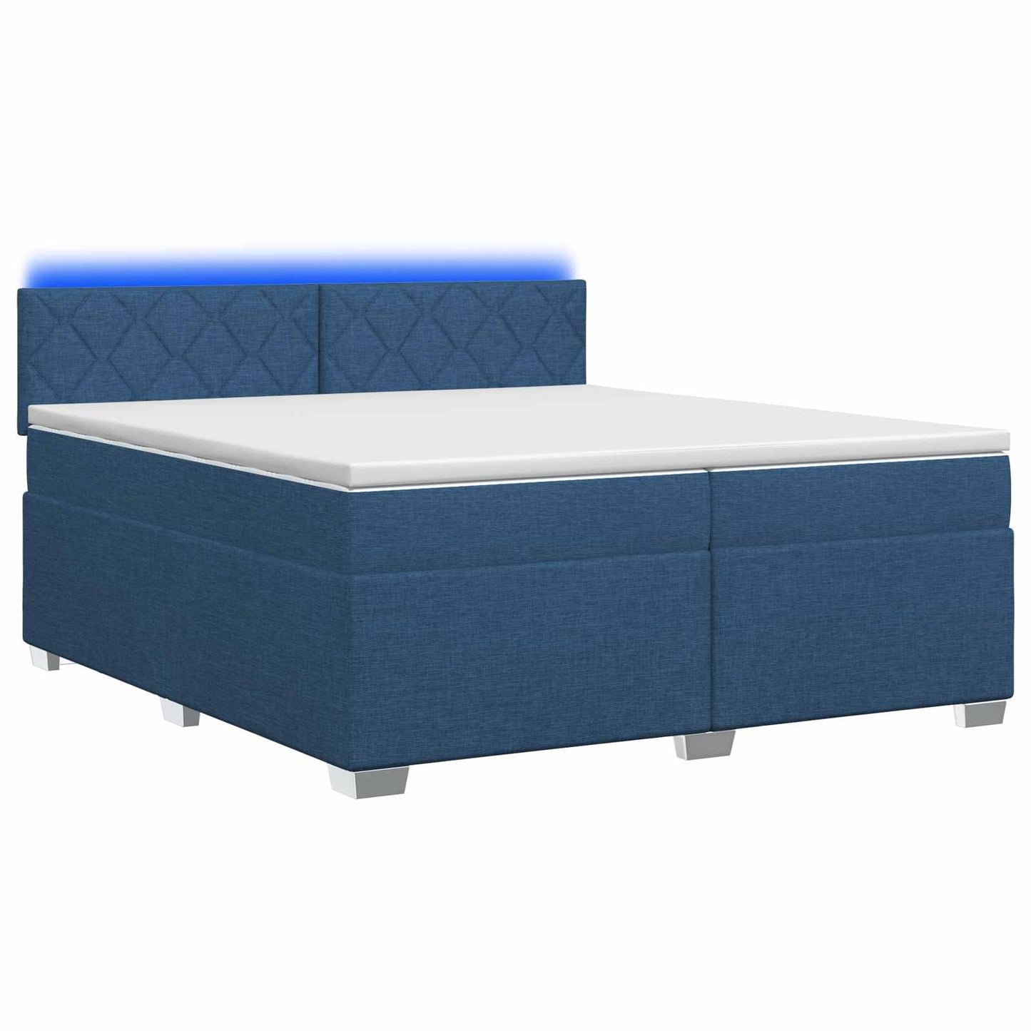 Boxspring Bed met Matras en LED Blauw 200 x 200 cm Stof