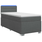 Boxspringbed 90x190 cm donkergrijs met matras en LED