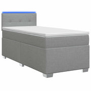 Bed 190x90 cm Lichtgrijs met Matras en LED