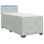 Boxspring bed 80x200 cm lichtgrijs fluweel met matras led
