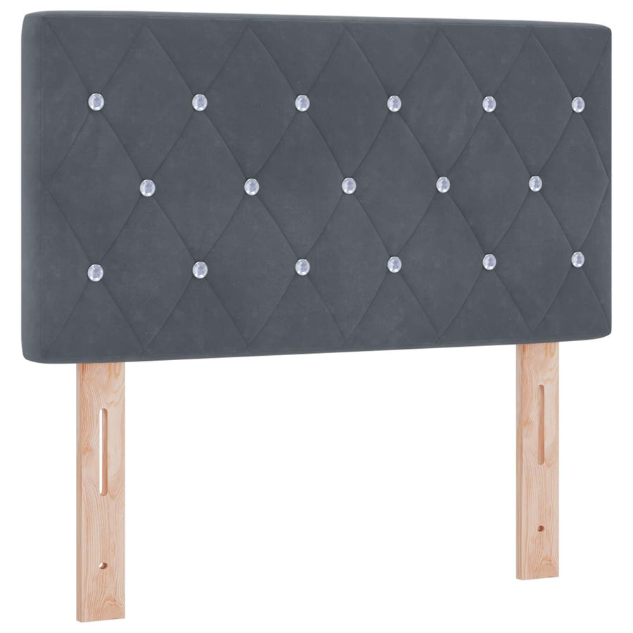 Boxspring Bed met Matras en LED Donkergrijs 80 x 200 cm fluweel