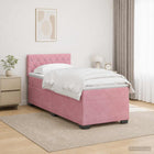 Boxspring bed 100x200 cm roze met matras