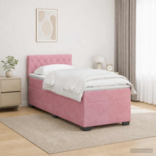Boxspring Bed met Matras en LED Roze 100 x 200 cm fluweel