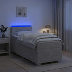 Boxspringbed 80x200 cm lichtgrijs fluweel met matras