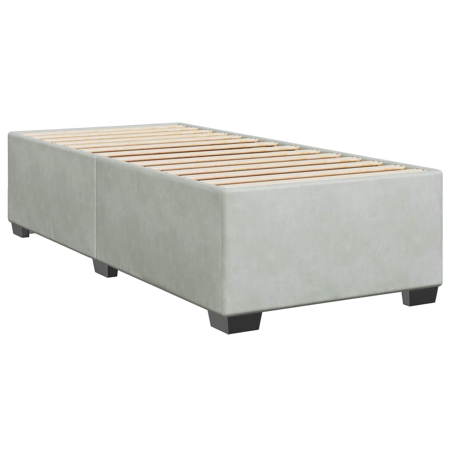 Boxspring Bed met Matras en LED Lichtgrijs 80 x 200 cm fluweel