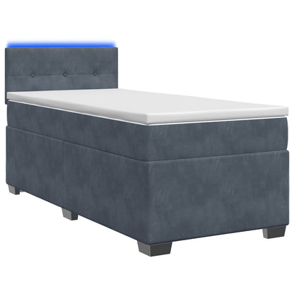 Boxspring Bed met Matras en LED Donkergrijs 80 x 200 cm fluweel