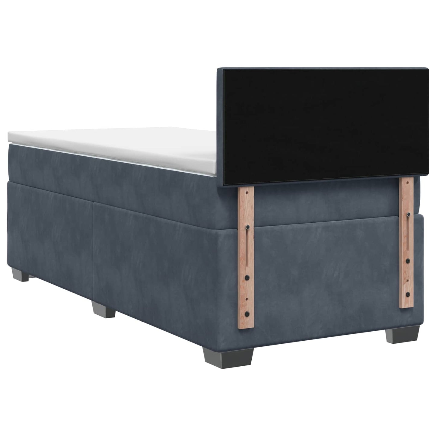 Boxspring Bed met Matras en LED Donkergrijs 80 x 200 cm fluweel