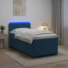 Boxspring bed met matras blauw 80x200 cm