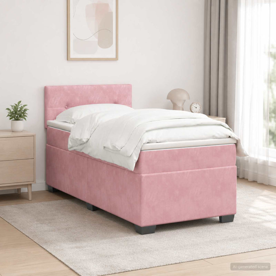 Boxspring Bed met Matras en LED Roze 80 x 200 cm fluweel