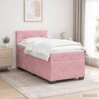 Boxspringbed 100x200 cm roze met matras en LED