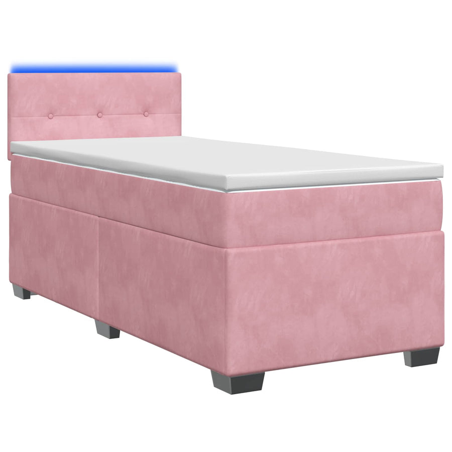 Boxspring Bed met Matras en LED Roze 80 x 200 cm fluweel
