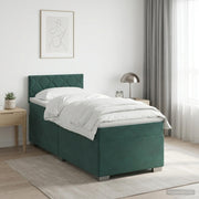 Boxspring bed met matras 100x200 cm donkergroen LED