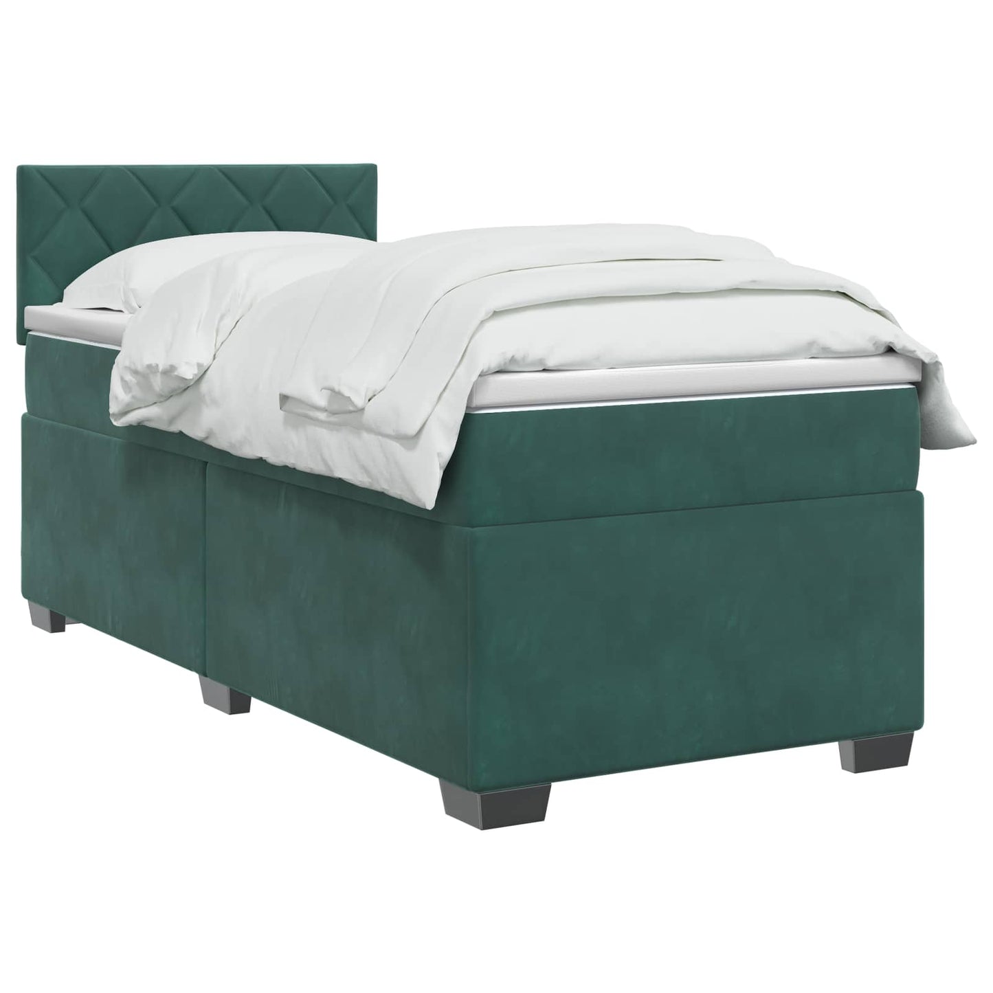 Boxspring Bed met Matras en LED Donkergroen 80 x 200 cm fluweel