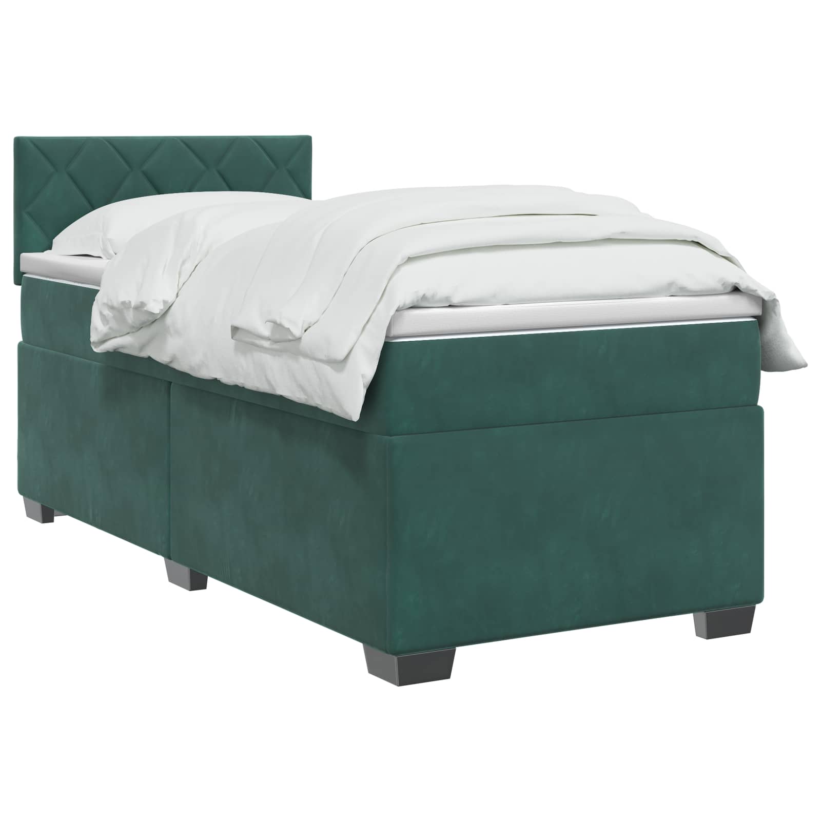 Boxspring Bed met Matras en LED Donkergroen 80 x 200 cm fluweel