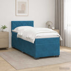 Boxspringbed 100x200 cm blauw fluweel