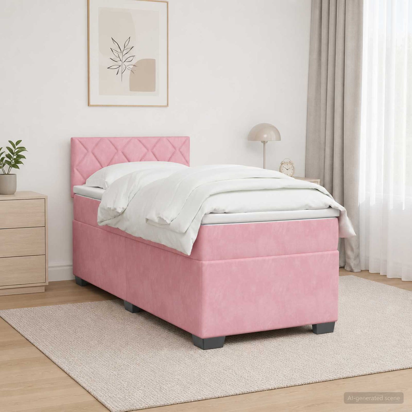 Boxspring Bed met Matras en LED Roze 80 x 200 cm fluweel