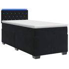 Boxspring bed 90x190 cm zwart fluweel met matras en led