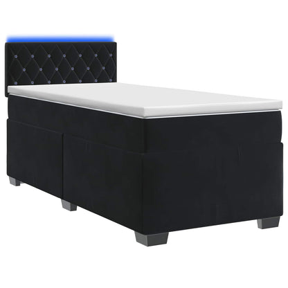 Boxspring Bed met Matras en LED Zwart 90 x 190 cm fluweel