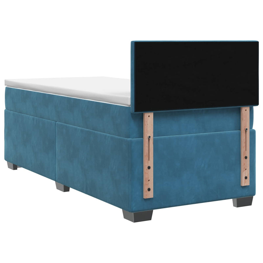 Boxspring Bed met Matras en LED Blauw 90 x 190 cm fluweel