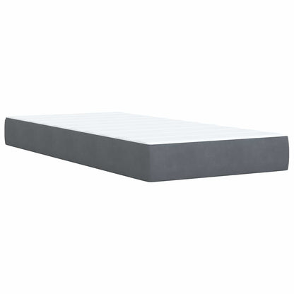 Boxspring Bed met Matras en LED Donkergrijs 90 x 190 cm fluweel