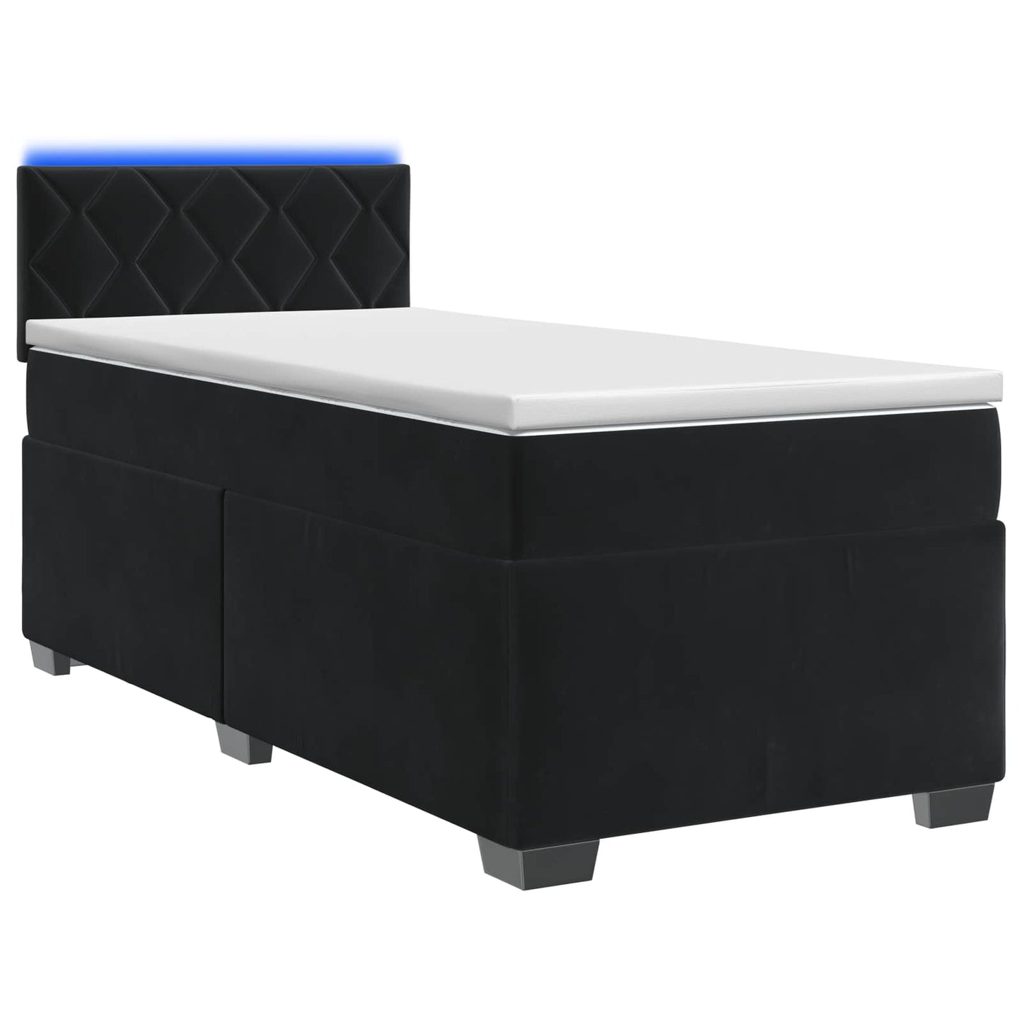 Boxspring Bed met Matras en LED Zwart 90 x 190 cm fluweel