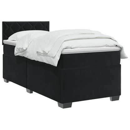 Boxspring Bed met Matras en LED Zwart 90 x 190 cm fluweel