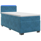 Boxspring bed met matras blauw 90x200 cm