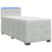 Boxspring bed 90x200 cm lichtgrijs met matras en LED