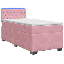 Boxspring Bed met Matras en LED Roze 100 x 200 cm fluweel