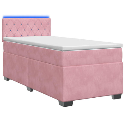 Boxspring Bed met Matras en LED Roze 100 x 200 cm fluweel