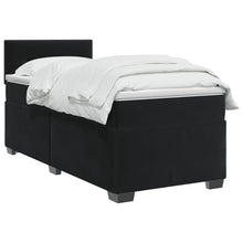 Boxspring Bed met Matras en LED Zwart 100 x 200 cm fluweel