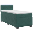 Boxspringbed 100x200 cm donkergroen met matras