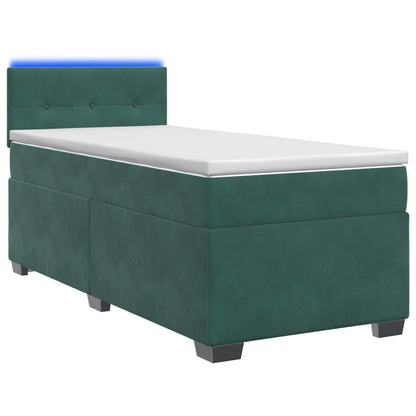 Boxspring Bed met Matras en LED Donkergroen 100 x 200 cm