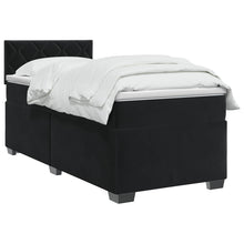 Boxspring Bed met Matras en LED Zwart 100 x 200 cm fluweel