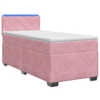 Boxspring bed 100x200 cm roze met matras led