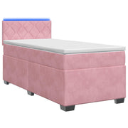 Boxspring bed 100x200 cm roze met matras led