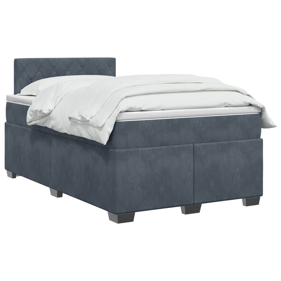 Boxspring Bed met Matras en LED Donkergrijs 120 x 190 cm