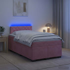 Boxspringbed 120x200 cm roze fluweel met LED