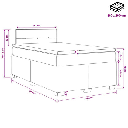 Boxspring Bed met Matras en LED Donkergroen 120 x 190 cm