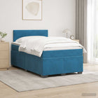 Boxspring bed met matras LED blauw 120x200 cm fluweel