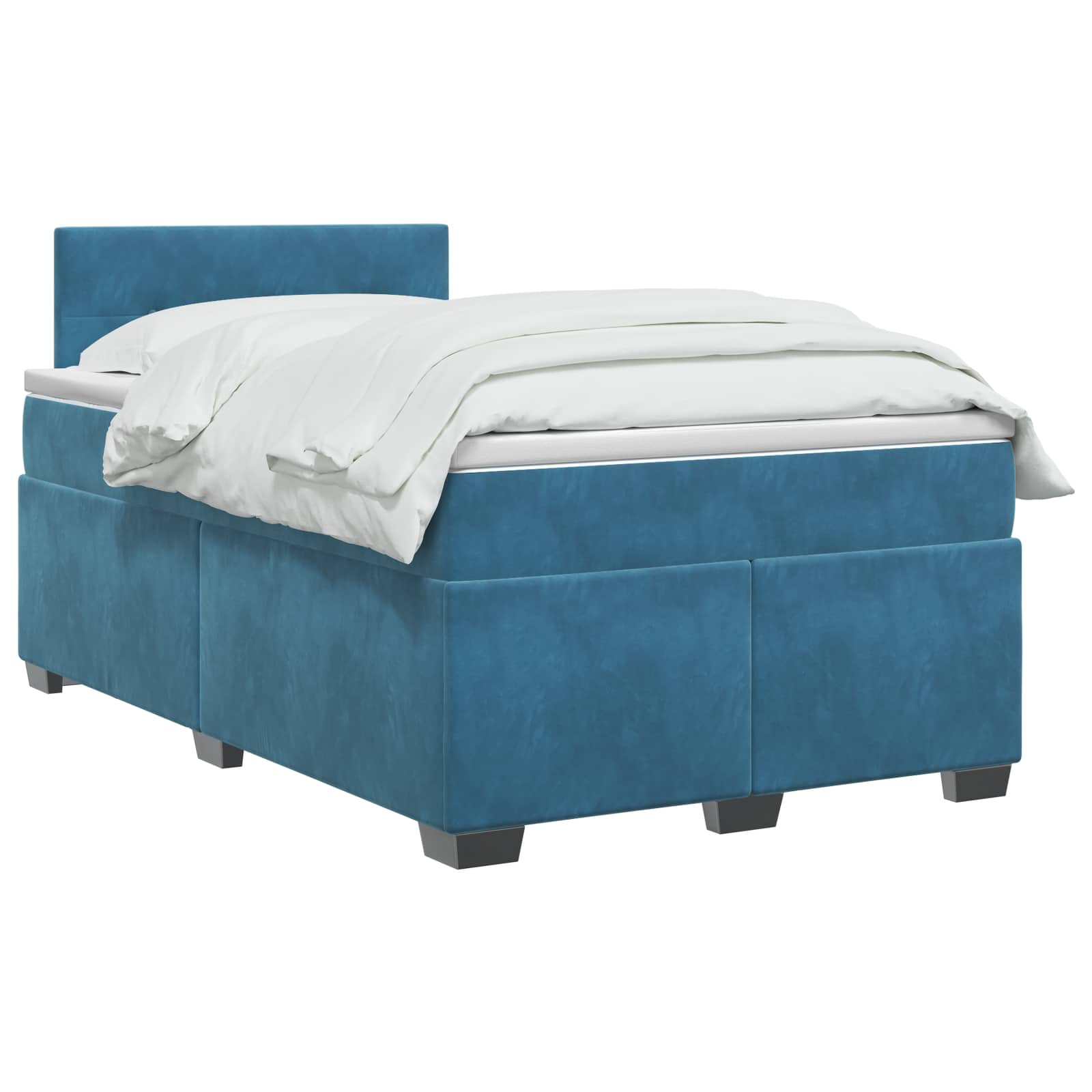 Boxspring Bed met Matras en LED Blauw 120 x 190 cm fluweel