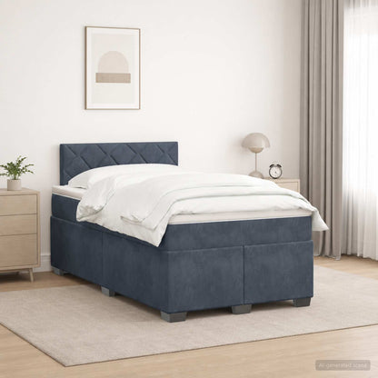 Boxspring Bed met Matras en LED Donkergrijs 120 x 190 cm