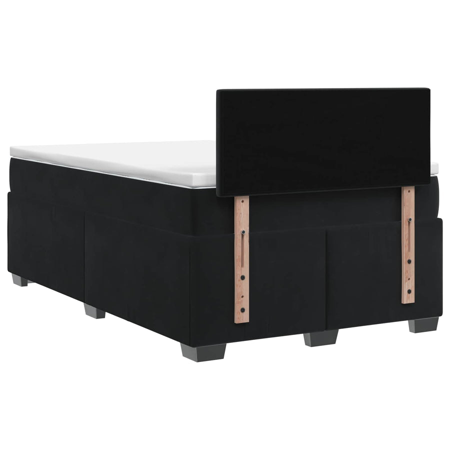 Boxspring Bed met Matras en LED Zwart 120 x 190 cm fluweel